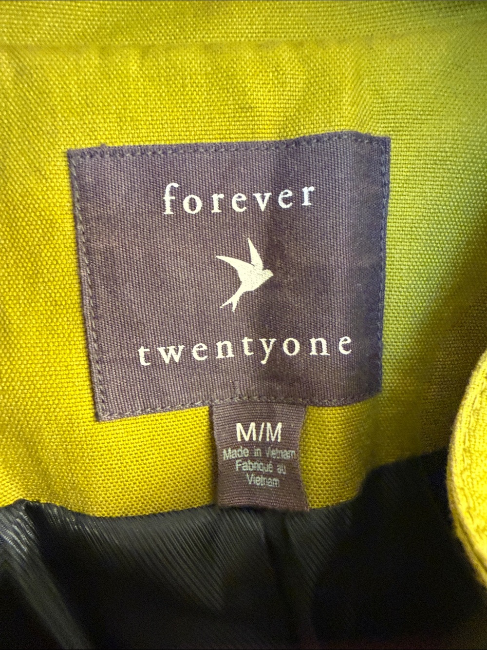 Forever 21 Chartreuse Military-Style Cropped Blazer - Picture 2 of 3